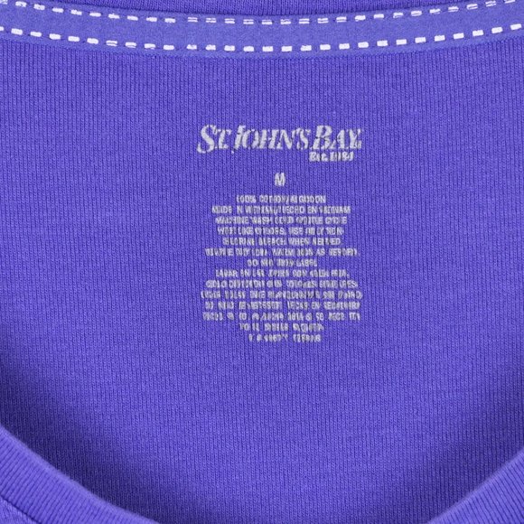 St Johns Bay Women's Medium 2-Pack Short + Long Sleeve Scoop Neck Tops - Picture 2 of 4